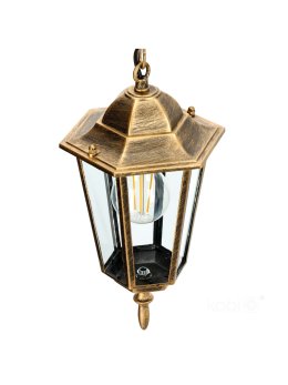 Lampa wisząca ogrodowa LO4105 1xE27 IP54 złota Kobi