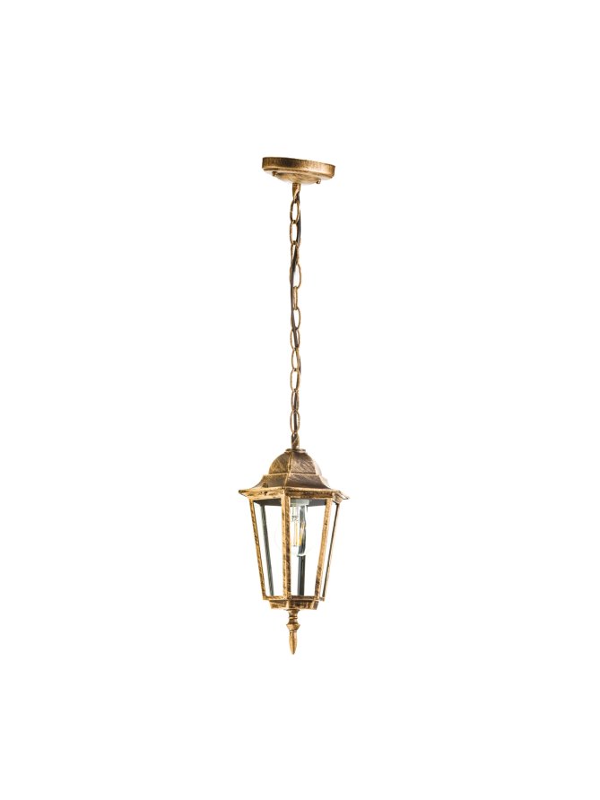 Lampa wisząca ogrodowa LO4105 1xE27 IP54 złota Kobi