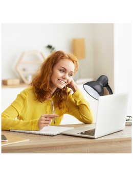 Lampka biurkowa ŚMIESZEK 1xE27 czarna Kobi