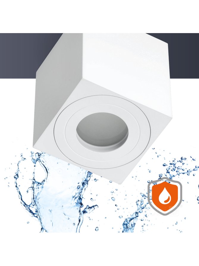 Oprawa do nabudowania AQUARIUS 1xGU10 kwadrat IP44 biały Kobi