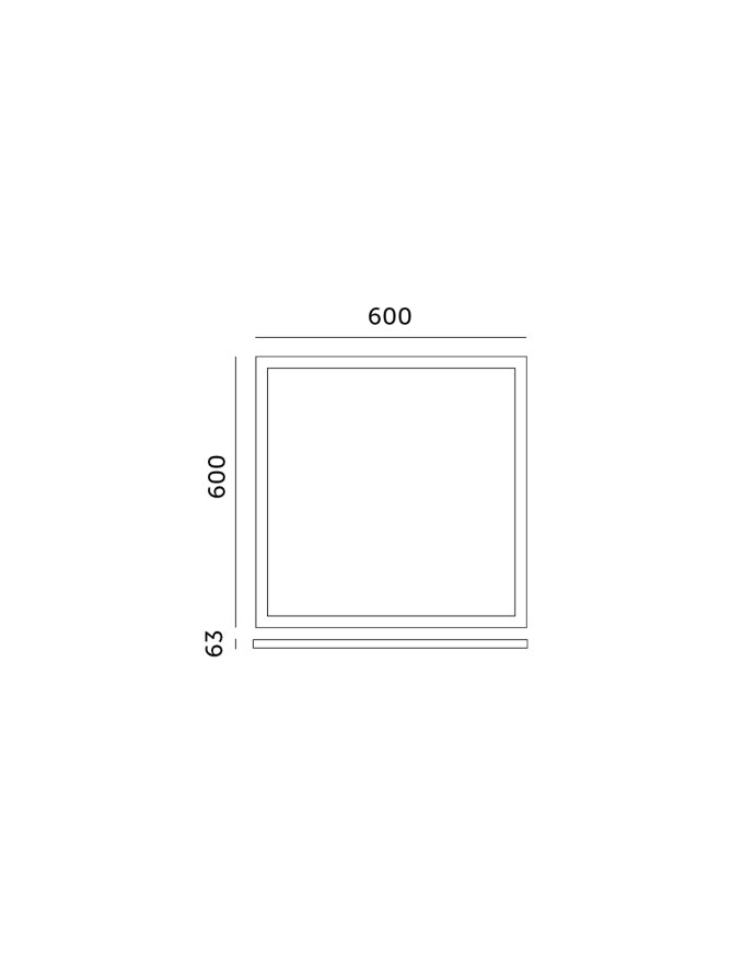 Ramka 63mm do panelu LED 60x60 klik Kobi