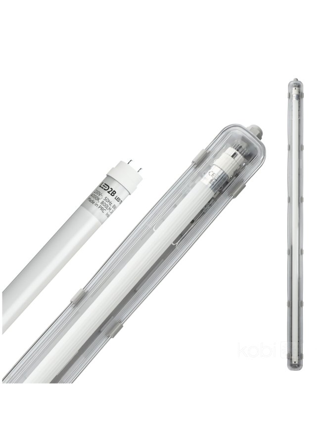 Zestaw HERMETIC 1x120 + LED T8 18W 4000K IP65 Kobi
