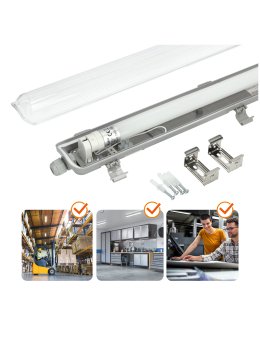 Zestaw HERMETIC 1x120 + LED T8 18W 4000K IP65 Kobi