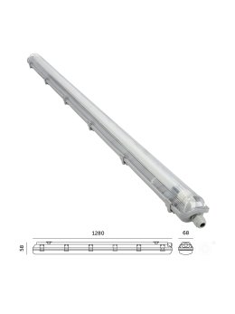 Zestaw HERMETIC 1x120 + LED T8 18W 4000K IP65 Kobi