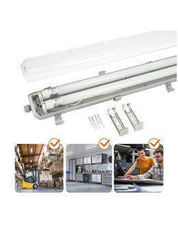 Zestaw HERMETIC 2x120 + LED T8 18W 4000K IP65 Kobi