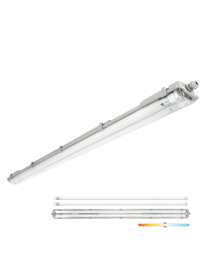 Zestaw HERMETIC 2x120 G2 + 2x LED T8 18W 120cm 4000K KOBI