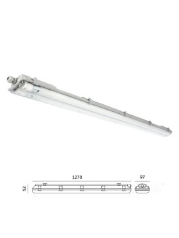Zestaw HERMETIC 2x120 G2 + 2x LED T8 18W 120cm 4000K KOBI