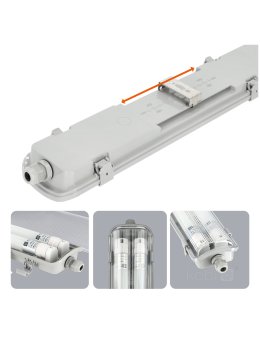 Zestaw HERMETIC 2x120 G2 + 2x LED T8 18W 120cm 6500K KOBI
