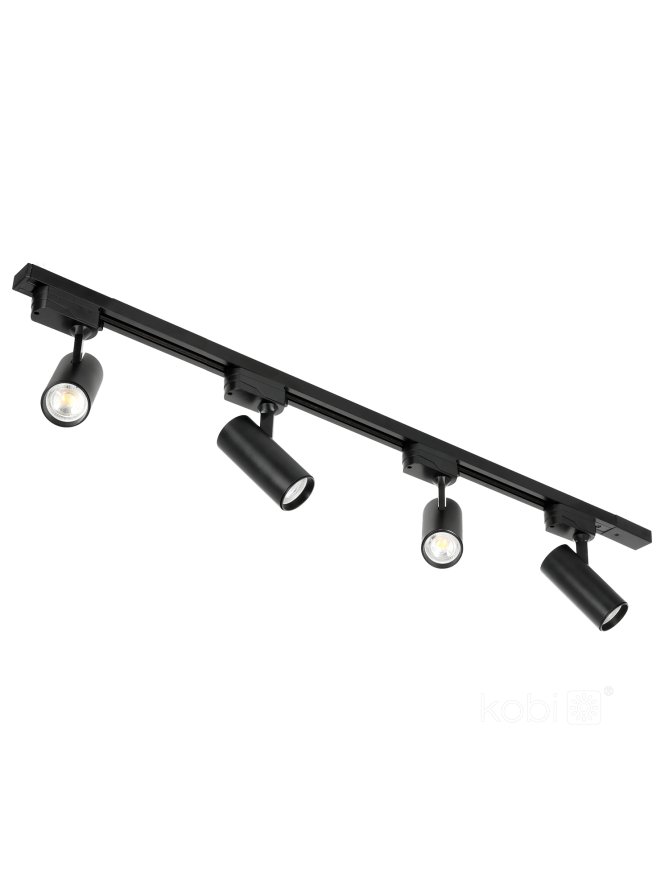 Zestaw szynoprzewód 1-obwodowy NEXTRACK GO 4xGU10 1m czarny Kobi