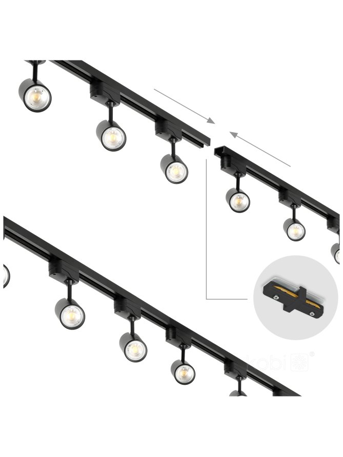 Zestaw szynoprzewód 1-obwodowy NEXTRACK GO 4xGU10 1m czarny Kobi