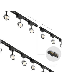 Zestaw szynoprzewód 1-obwodowy NEXTRACK GO 4xGU10 1m czarny Kobi