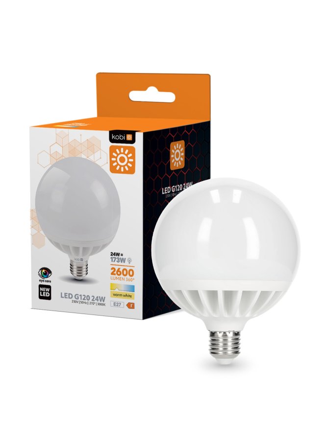 Żarówka LED G120 24W E27 3000K Kobi