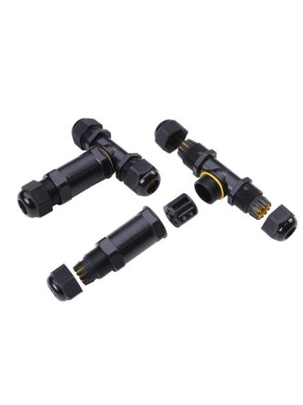 Złączka Mufa Hermetyczna 3x3Pin Czarna Trójnik 0.5-4mm2 Średnica przewodu 8-12mm IP68 V-TACC VT-869 2