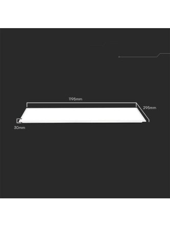 Panel LED V-TAC 40W 1200x300 LED Backlight 30mm 120Lm/W VT-61140 4000K 4800lm 2