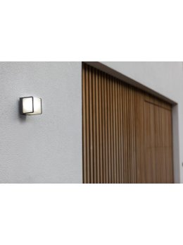 Kinkiet ogrodowy kwadra kostka LED mleczny klosz - LEDco.pl