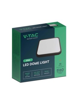 Plafon V-TAC 48W LED Kwadrat 42x42cm Natynkowy IP44 Czarny VT-8630B 6500K 5160lm