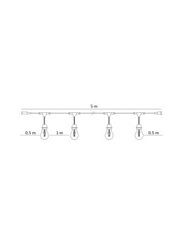 Girlanda CRETE 5xE27 5m Kobi Design