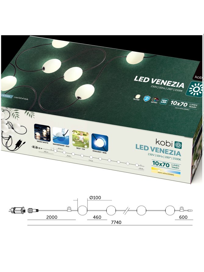Girlanda LED VENEZIA 10W Kobi Design