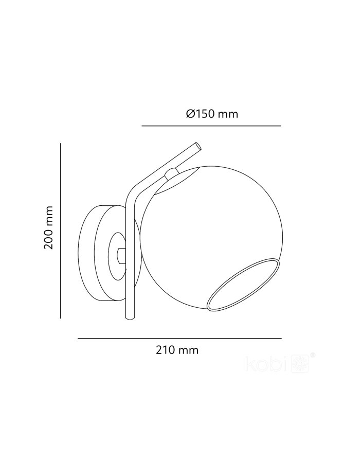 Kinkiet GLOBE ELEGANCE SMOKE K 1xE14 Kobi Design