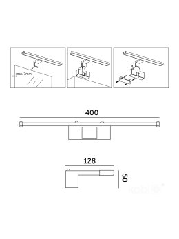 Kinkiet LED LUMIREFLECT 8W 4000K czarny Kobi Design