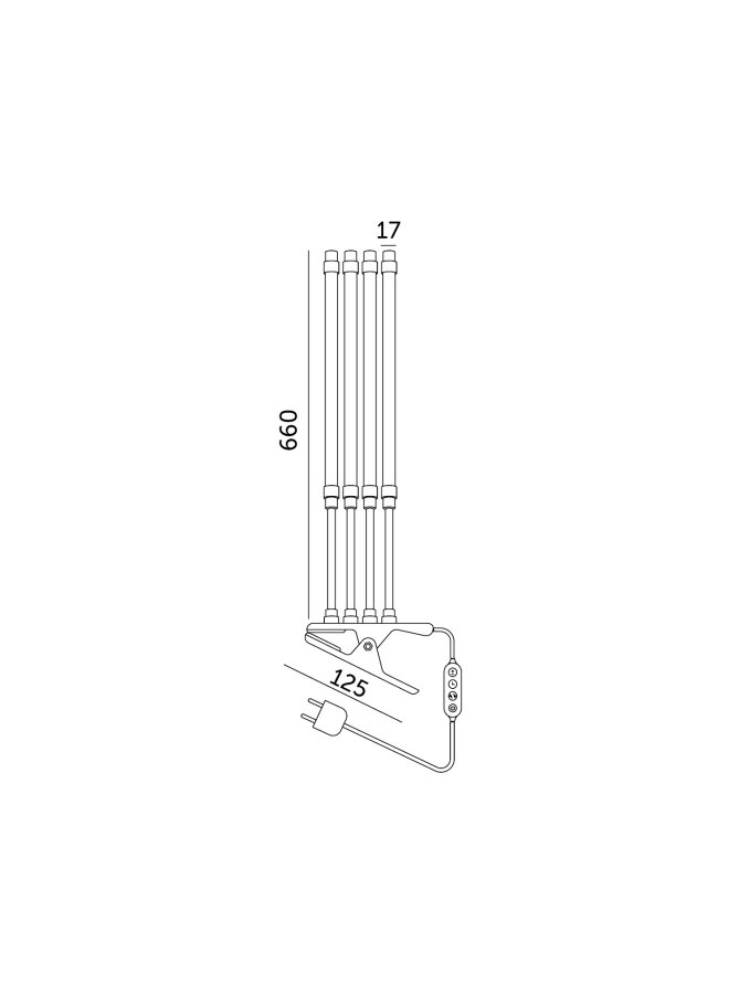 Lampa do roślin LED VITARO 4 CLIP 10W Kobi Design