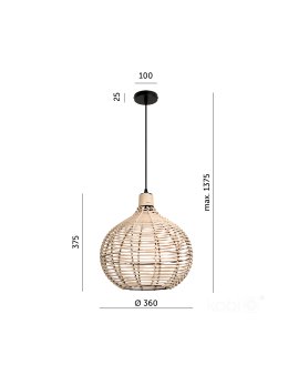 Lampa sufitowa BOHO REDDI 1xE27 Kobi Design