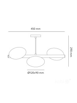 Lampa sufitowa ELIPSE ELEGANCE S3 3xG9 Kobi Design