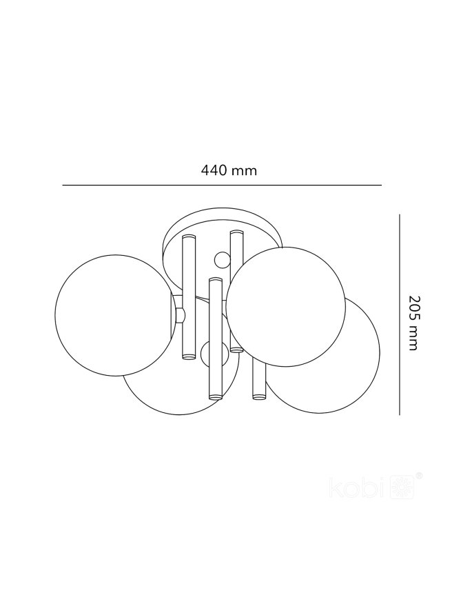 Lampa sufitowa GLOBE ELEGANCE ASH S4 4xG9 Kobi Design