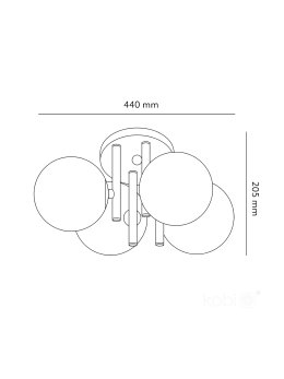 Lampa sufitowa GLOBE ELEGANCE ASH S4 4xG9 Kobi Design