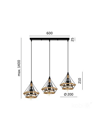 Lampa wisząca BOHO SIENA 3xE27 Kobi Design 2