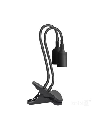 Lampka biurkowa PLANTY CLIP B DUO 2xE27 czarna Kobi Design