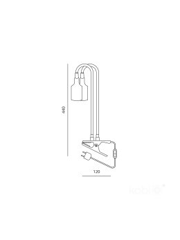 Lampka biurkowa PLANTY CLIP B DUO 2xE27 czarna Kobi Design