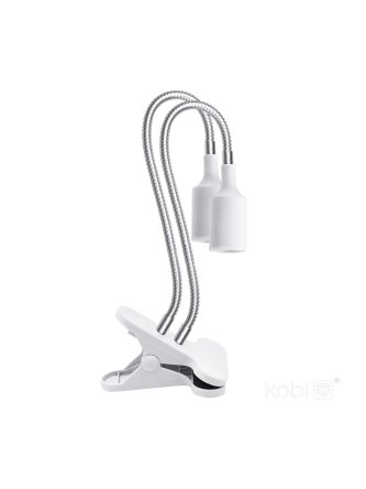 Lampka biurkowa PLANTY CLIP W DUO 2xE27 biała Kobi Design