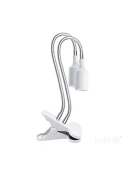 Lampka biurkowa PLANTY CLIP W DUO 2xE27 biała Kobi Design