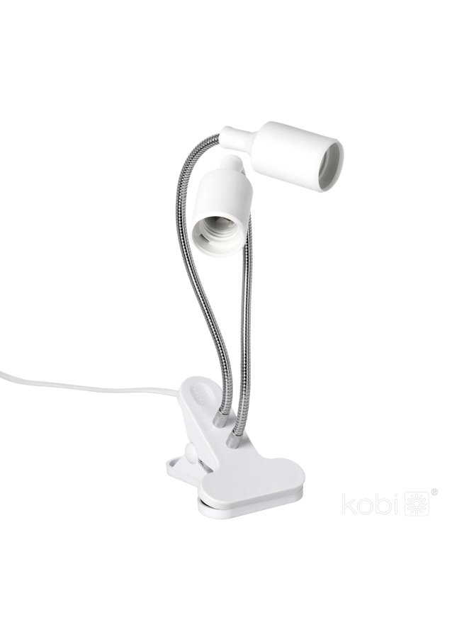 Lampka biurkowa PLANTY CLIP W DUO 2xE27 biała Kobi Design