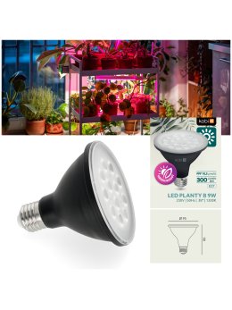 Żarówka do roślin LED PLANTY B 9W E27 1200K czarna Kobi Design