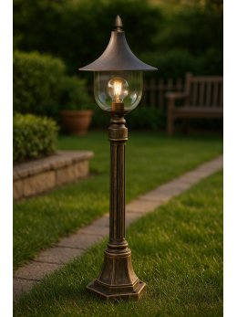 Lampa ogrodowa stojąca K-8129 CZARNY/ZŁOTY z serii BOSTON