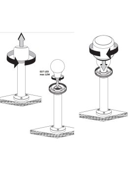 Lampa ogrodowa stojąca nowoczesna okrągła MADRID 40cm E27 331403 - LEDco.pl