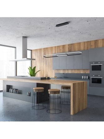 Lampa wisząca na dwóch linach owalna designerska - LEDco.pl 2