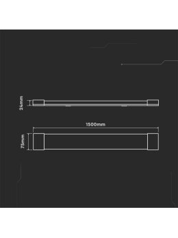 Oprawa V-TAC 50W LED liniowa natynkowa 150CM VT-8340 6500K 6000lm 3 lata gwarancji