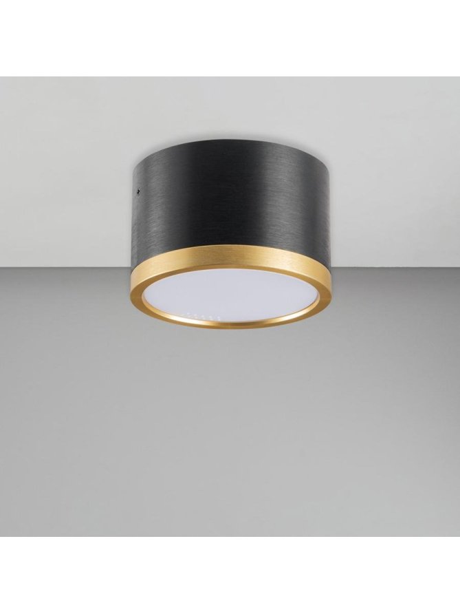 Lampa sufitowa spot okrągła czarno złota reflektorek vertigo GX53 - LEDco.pl