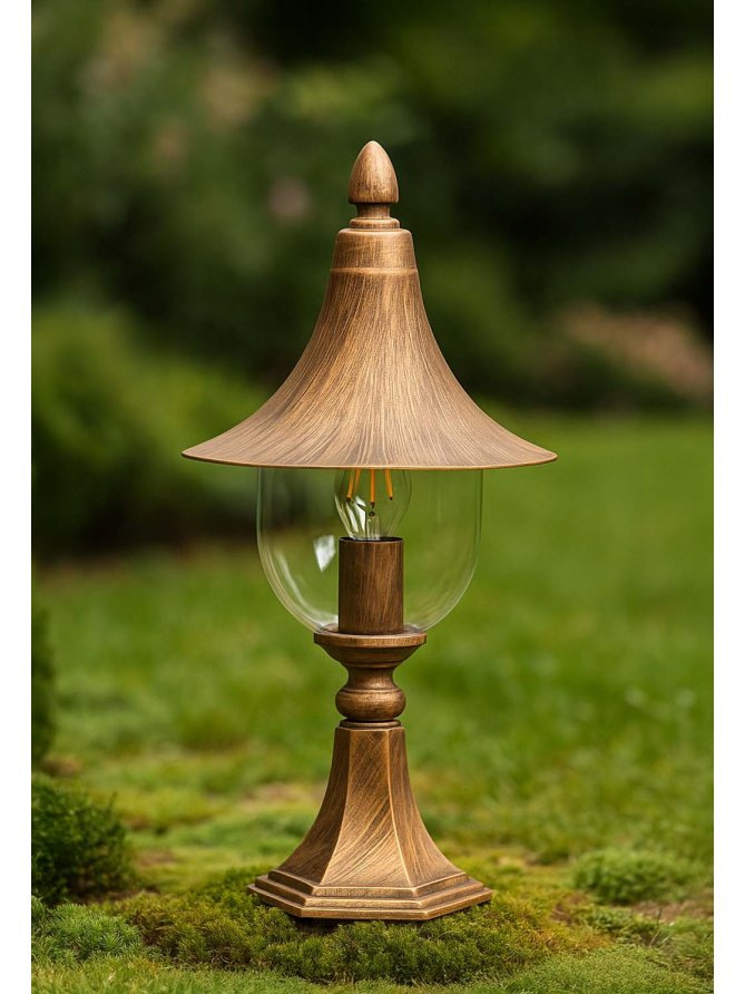 Lampa ogrodowa stojąca K-8128 CZARNY/ZŁOTY z serii BOSTON