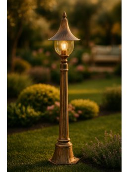 Lampa ogrodowa stojąca K-8129 CZARNY/ZŁOTY z serii BOSTON