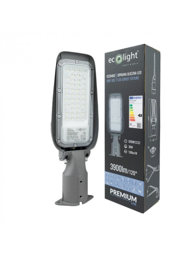 LAMPA ULICZNA PREMIUM 30W 6500K 130lm/W IP65