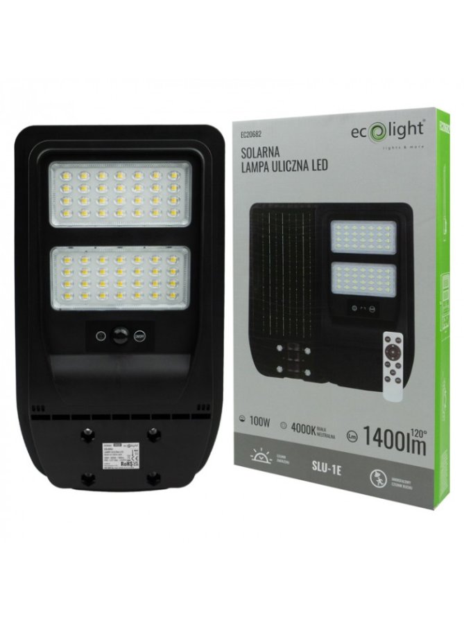 LAMPA ULICZNA SOLARNA 100W 4000K 1000lm IP65