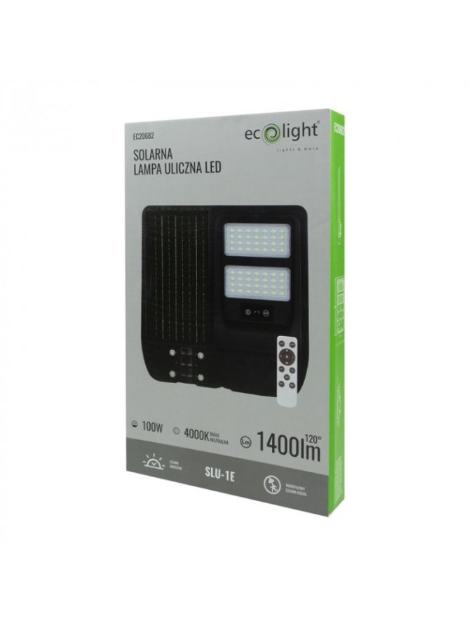 LAMPA ULICZNA SOLARNA 100W 4000K 1000lm IP65