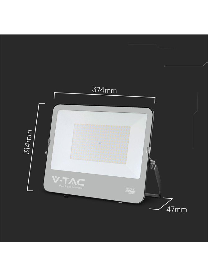Projektor LED V-TAC CREE CHIP 200W 135lm/W czarna obudowa przewód 1m IP65 VT-44201 6500K 27000lm 6 lat gwarancji