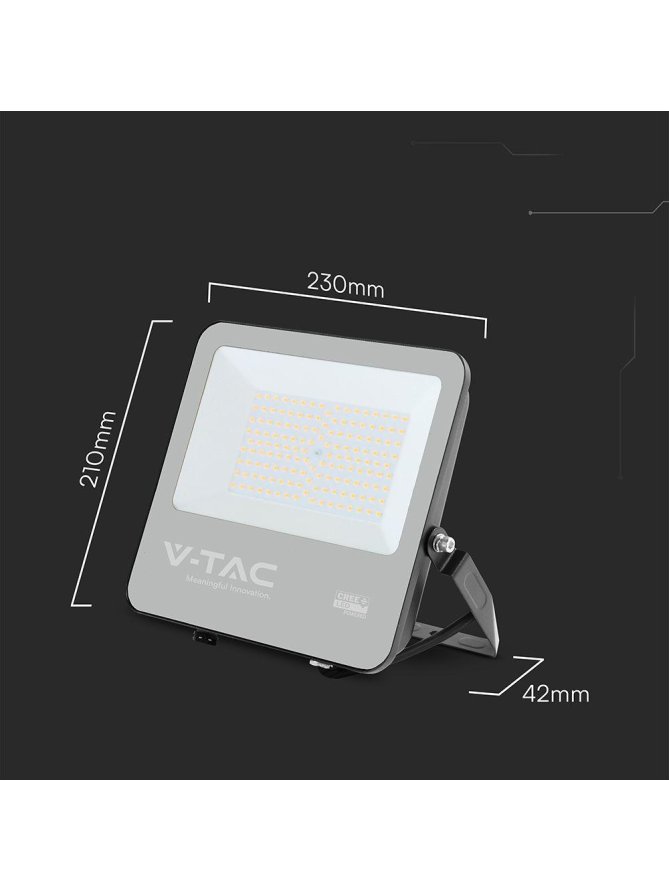 Projektor LED V-TAC CREE CHIP 100W 135lm/W czarna obudowa przewód 1m IP65 VT-44101 4000K 11480lm 6 lat gwarancji