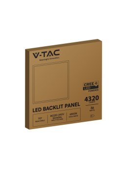 Panel LED V-TAC 36W 600x600 LED CREE CHIP zasilacz LIFUD backlight 33mm 120Lm/W VT-61036 6500K 4320lm 6 lat gwarancji