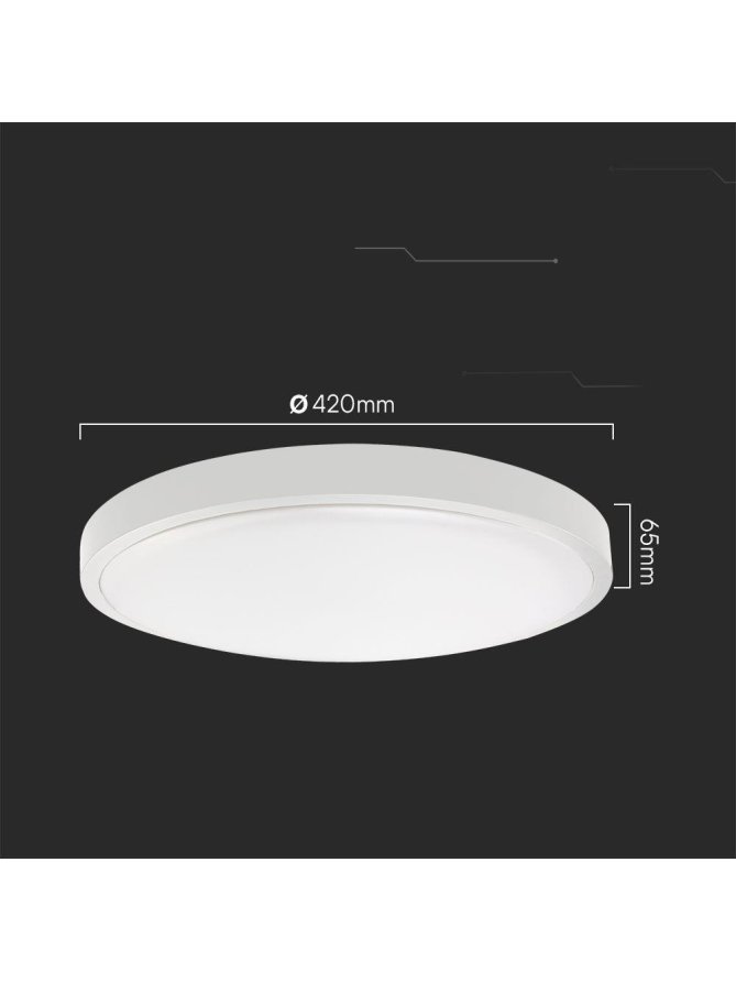 Plafon V-TAC 36W LED SAMSUNG CHIP okrągły 42cm natynkowy pilot czujnik ruchu IP44 biały VT-8630S 4000K 3820lm 5 lat gwarancji
